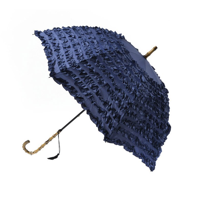 Navy Pagoda FiFi Frill with Tassell Wedding Umbrella Side Canopy