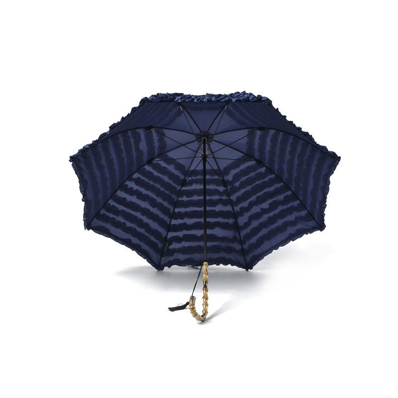 Navy Pagoda FiFi Frill with Tassell Wedding Umbrella Under Canopy