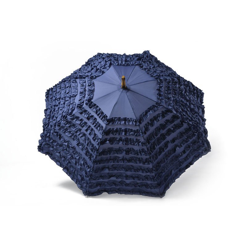 Navy Pagoda FiFi Frill with Tassell Wedding Umbrella Top Canopy