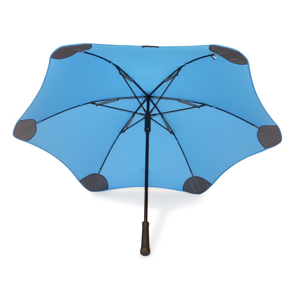 Blue Classic Windproof Blunt Umbrella Under Canopy