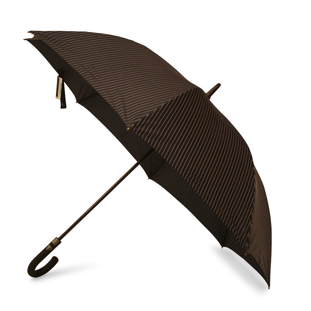 Knightsbridge City Stripe Grey Walking Mens Umbrella Side Canopy