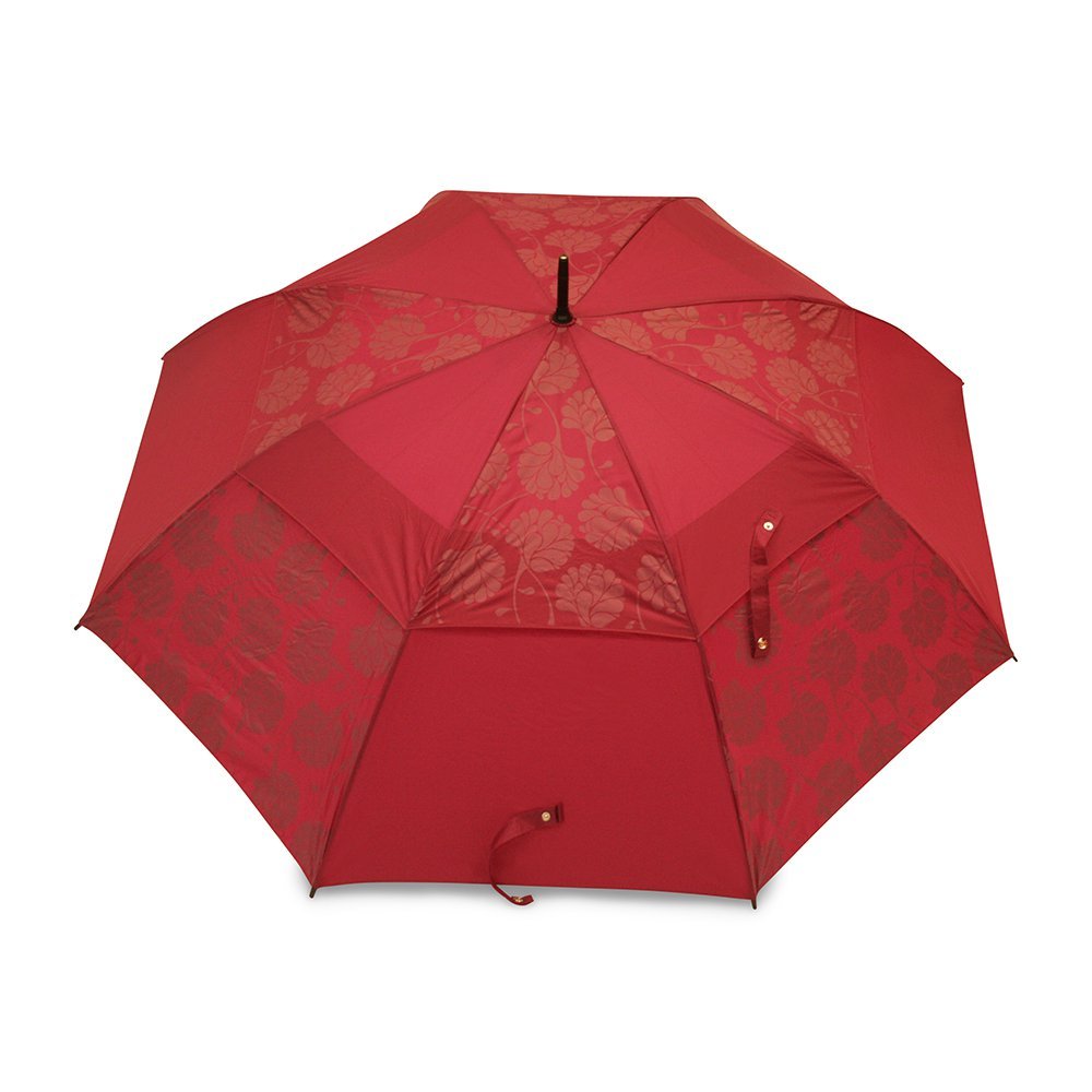 Red Floral Ladies Golf Umbrella Top Canopy