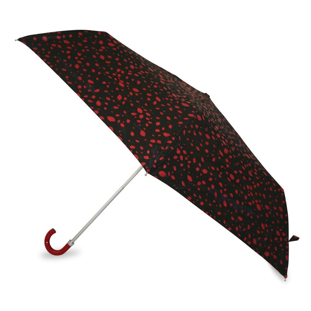 Lulu Guinness Roughly Cut Out Spot Red Superslim Compact Umbrella Side Canopy