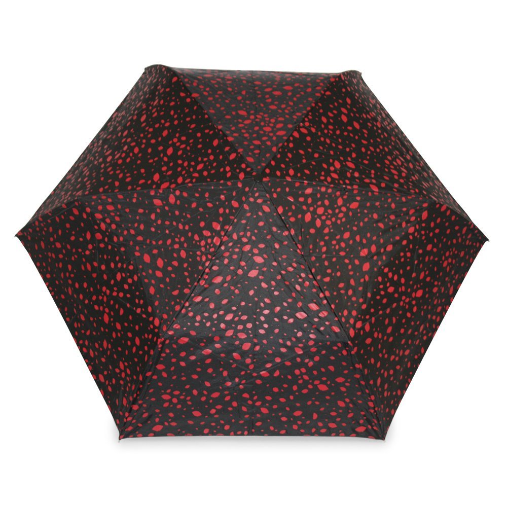 Lulu Guinness Roughly Cut Out Spot Red Superslim Compact Umbrella Top Canopy