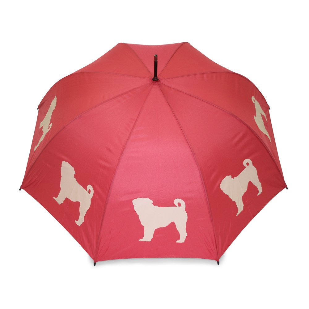 Pug Fawn on Red Umbrella UK Top Canopy