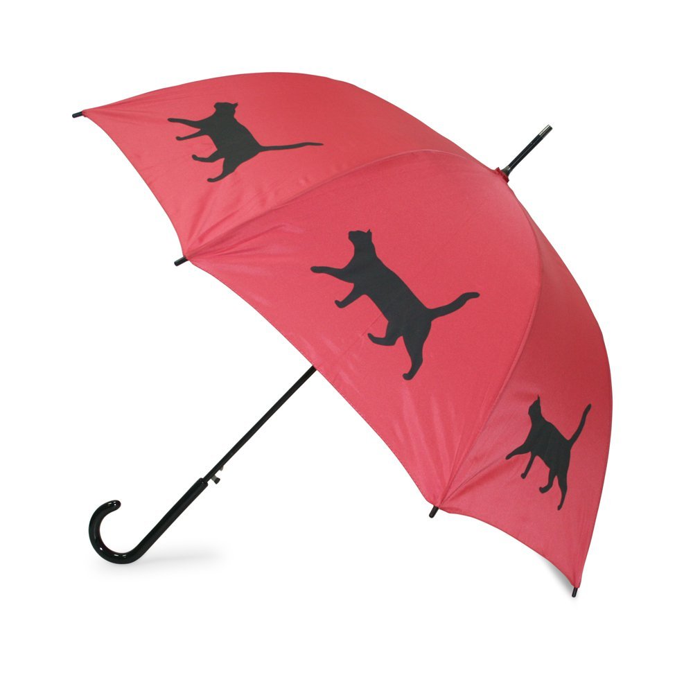 Cat Black on Red Umbrella UK Side Canopy