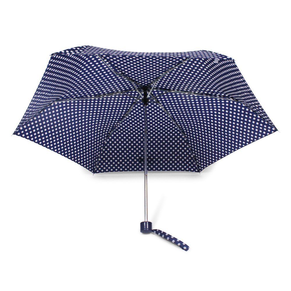 Fulton Navy Spot Cheap Compact Umbrella Under Canopy