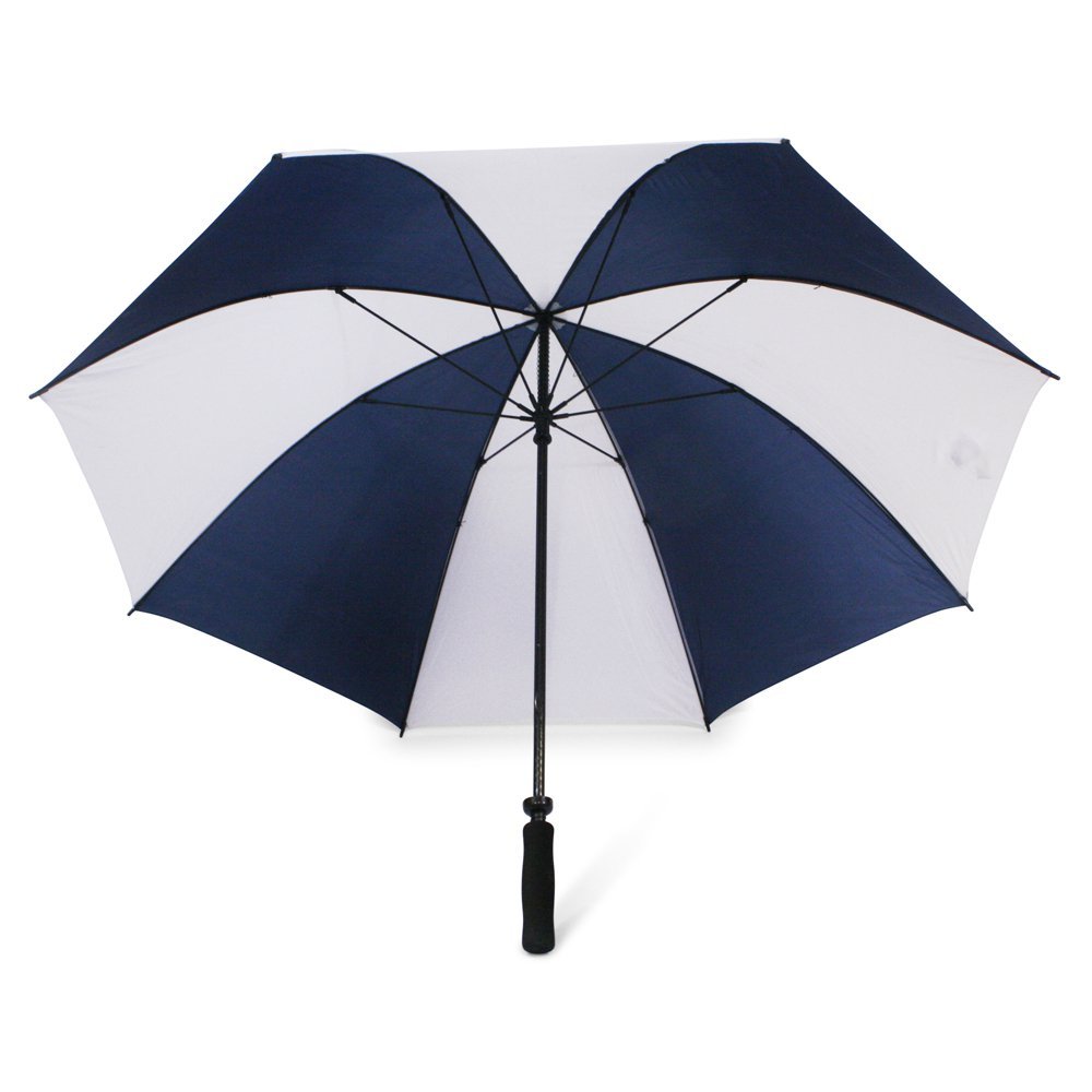Navy and White Plain Cheap Golf Umbrella Under Canopy