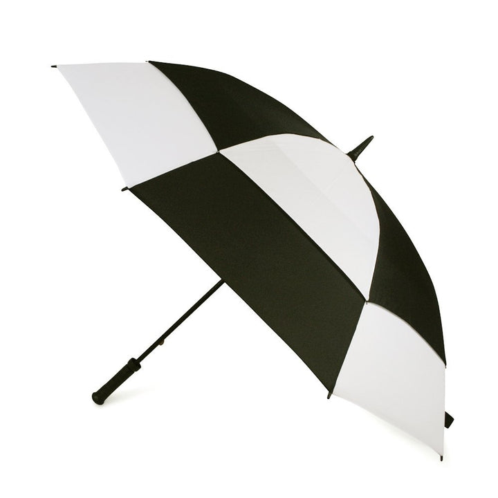 Fulton Stormshield Black and White Vented Canopy Windproof Umbrella Side Canopy