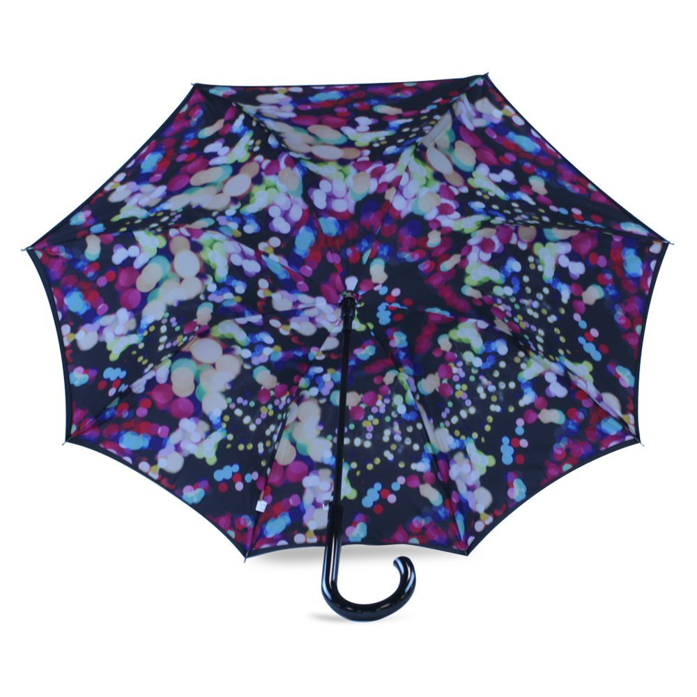 Fulton Digital Lights Double Canopy Ladies Umbrella Under Canopy