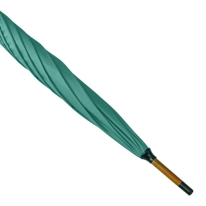 Aquamarine Wood Stick Walking Umbrella