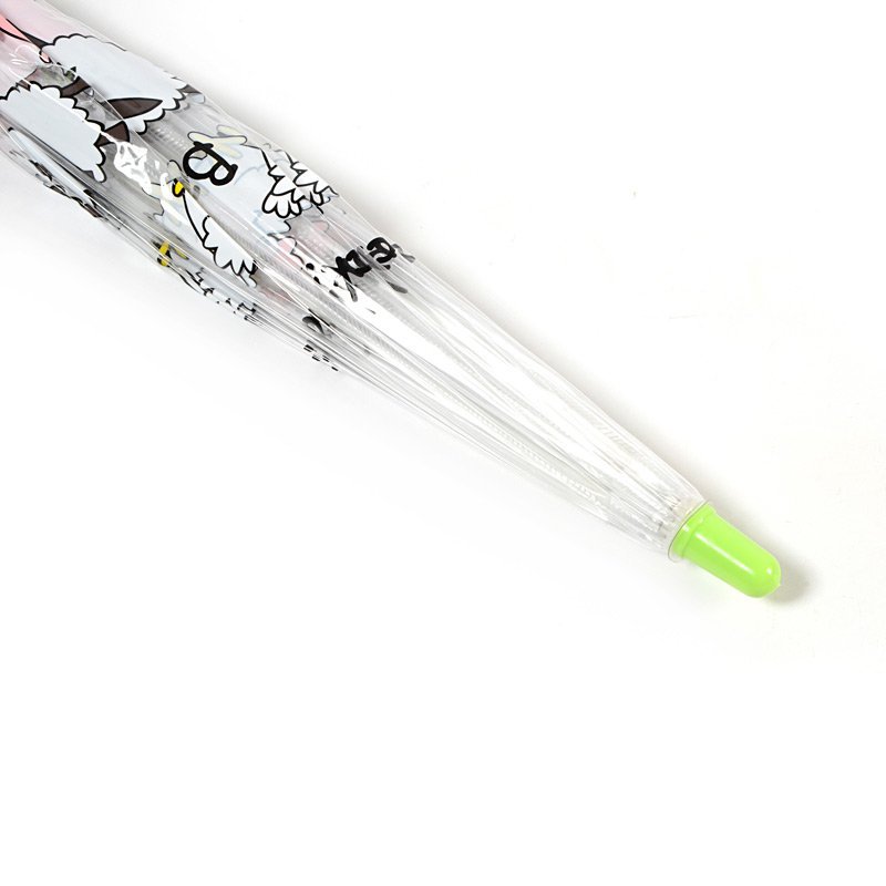 Bugzz Clear Farm Print Transparent and Green Kids Umbrella Tip