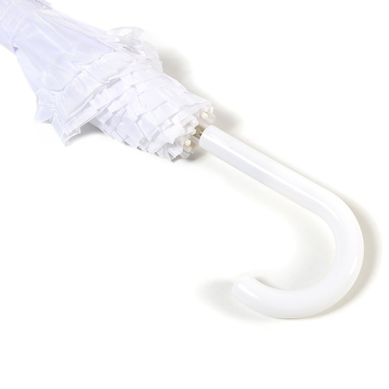 Budget White Wedding Umbrella with Handle