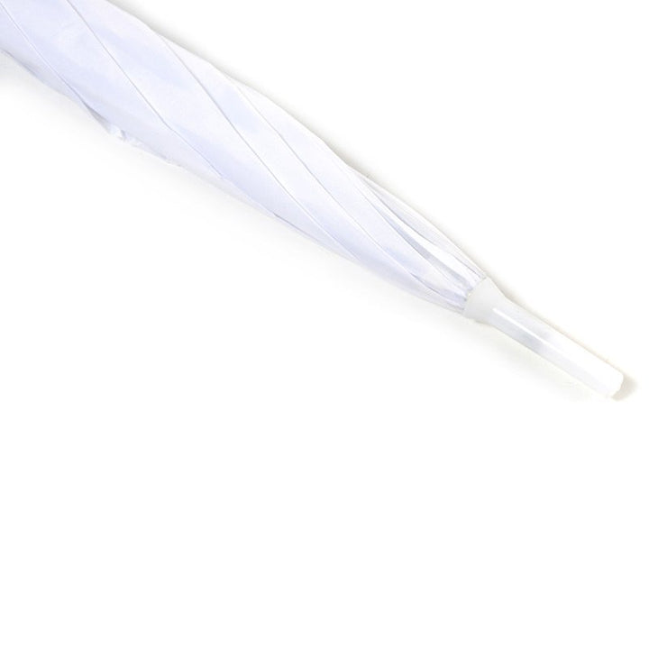Budget White Wedding Umbrella with Frill Tip