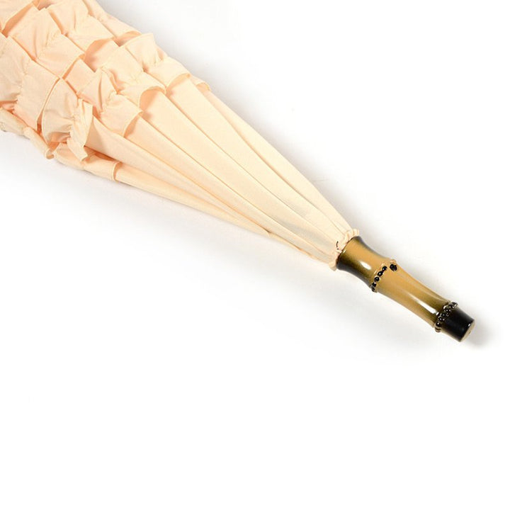 FiFi Frill with Tassell Pagoda Beige Wedding Umbrella Tip