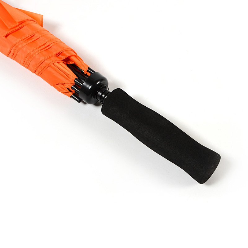 Orange Plain Cheap Golf Umbrella UK Handle