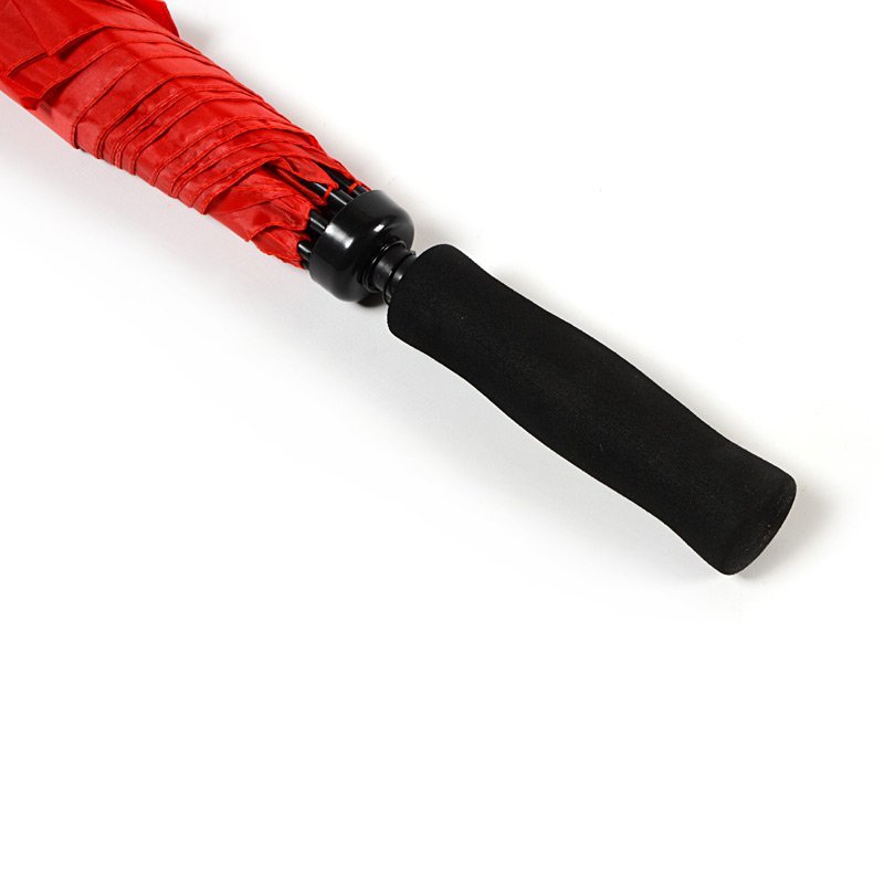 Red Plain Cheap Golf Umbrella UK Handle