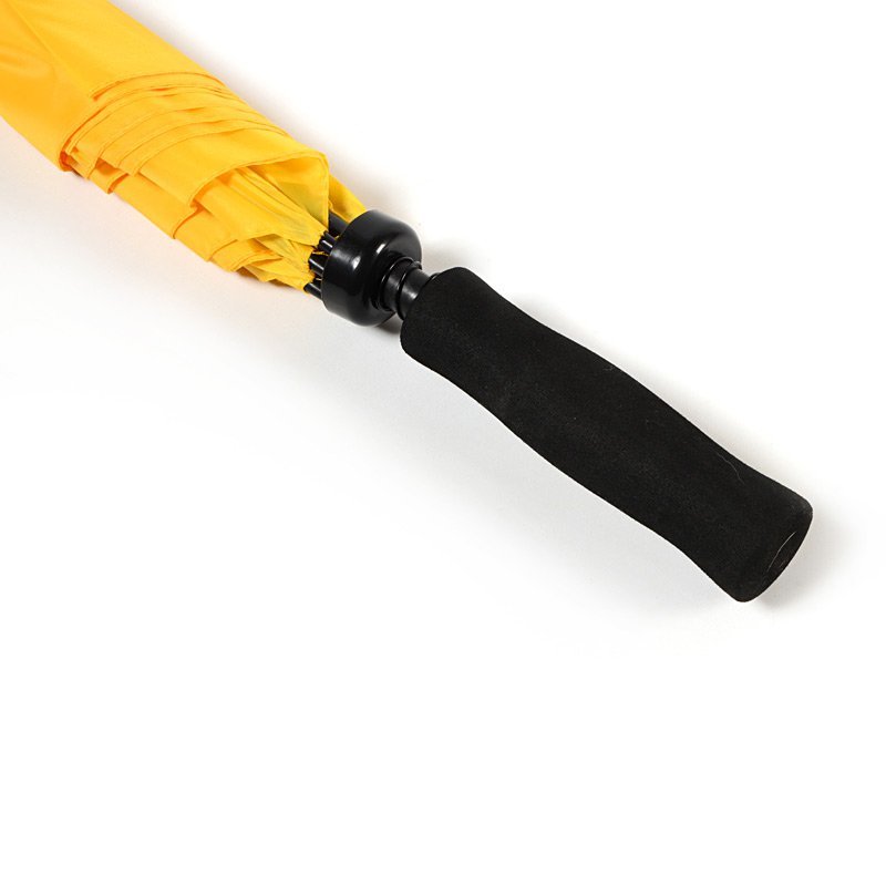 Yellow Plain Cheap Golf Umbrella UK Handle