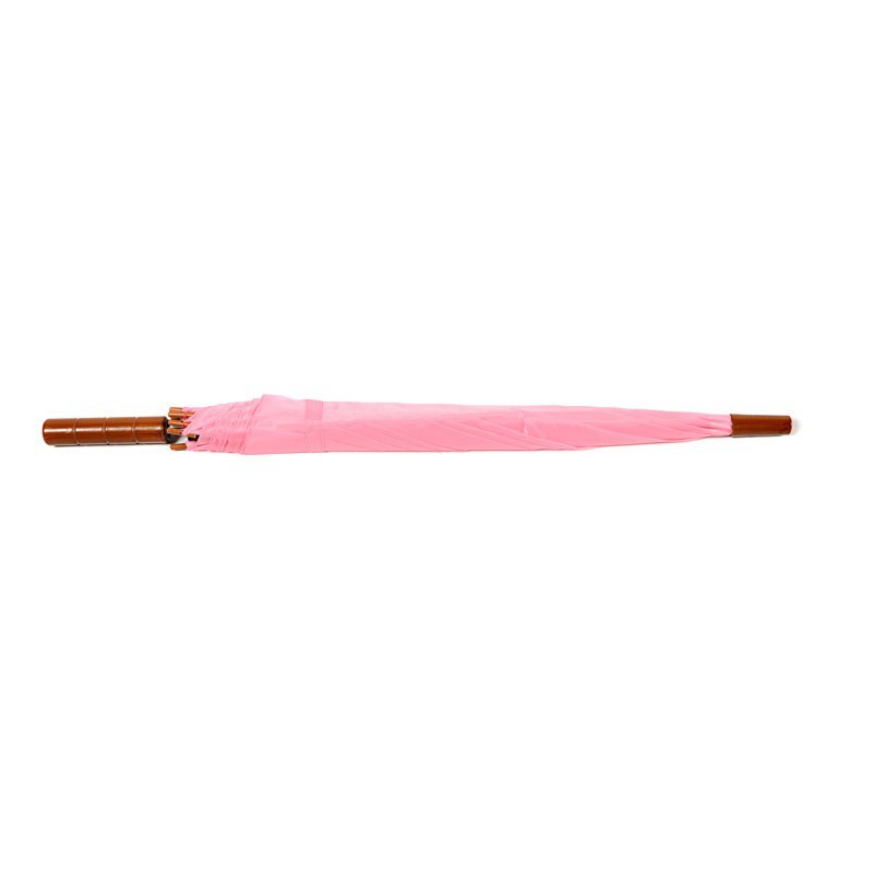 Pink Plain Cheap Jollybrolly Umbrella Flat Lay Closed