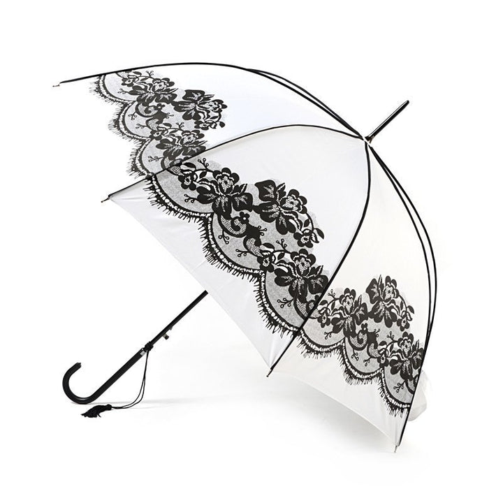 White Boutique Vintage Style Printed Wedding Umbrella Side Canopy