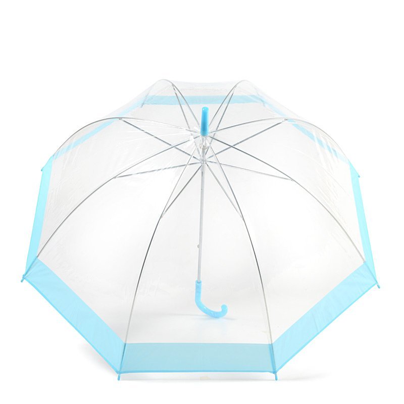 Blue Stripe Clear Dome Umbrella Top Canopy