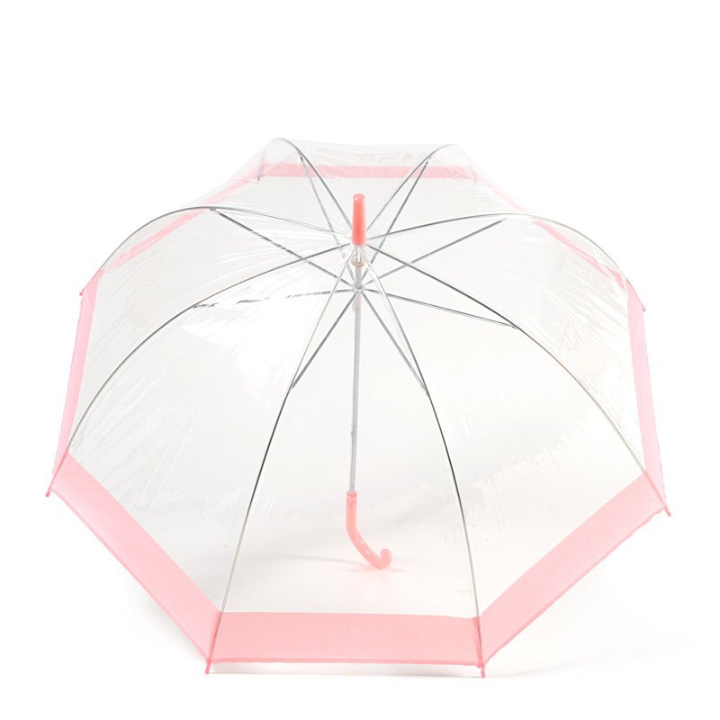 Pink Stripe Clear Dome Umbrella Top Canopy