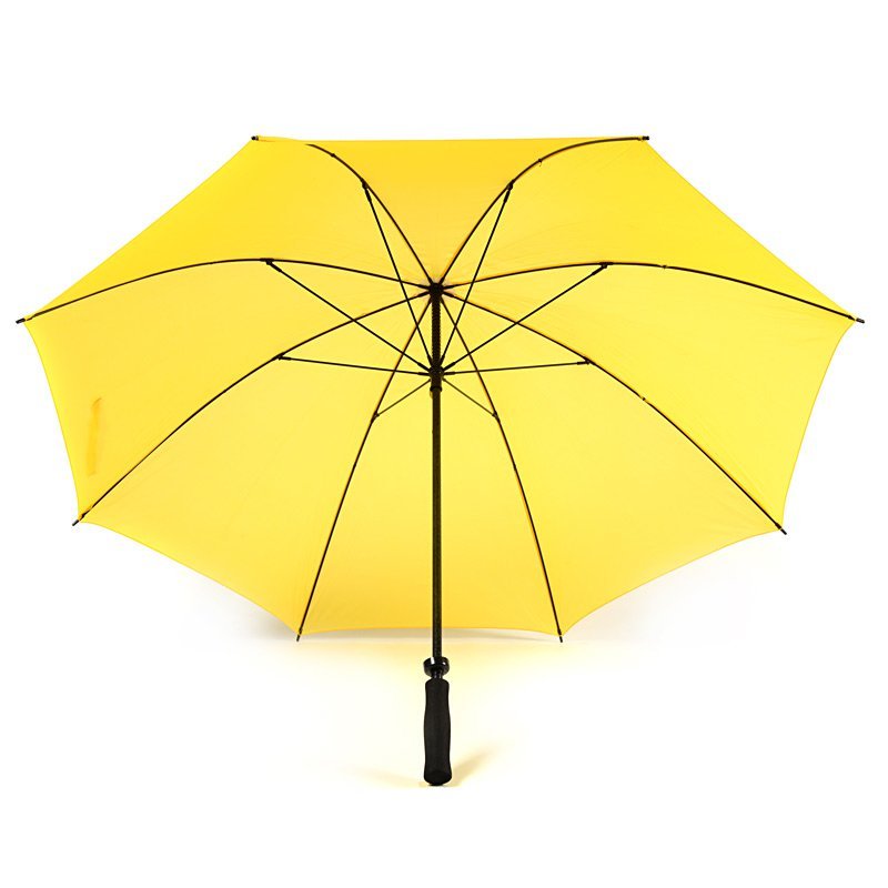 Yellow Plain Cheap Golf Umbrella UK Under Canopy