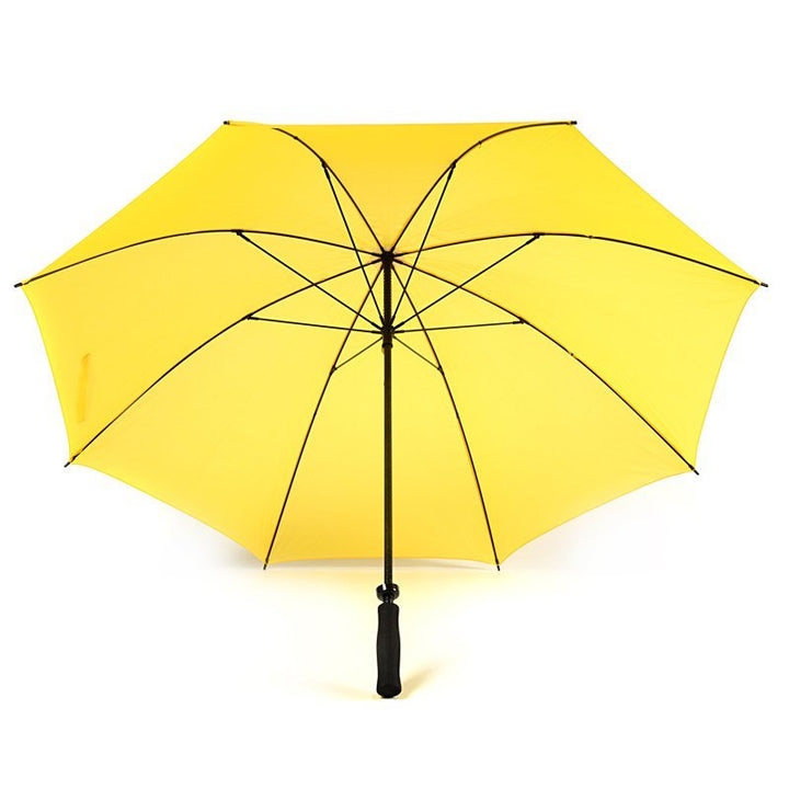 Yellow Plain Cheap Golf Umbrella UK Under Canopy