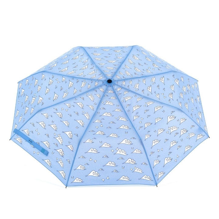 Laura Wall Clouds Ladies Folding Umbrella Top View