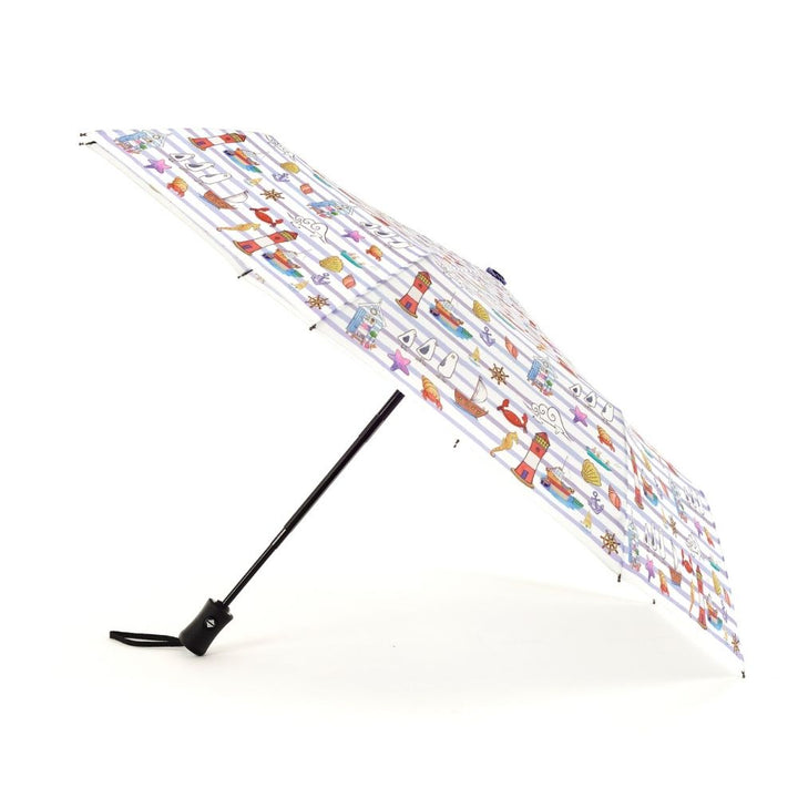 Laura Wall Stripes Ladies Folding Umbrella Side View