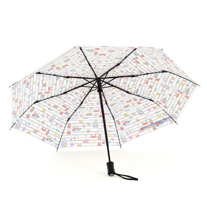 Laura Wall Stripes Ladies Folding Umbrella Under Canopy