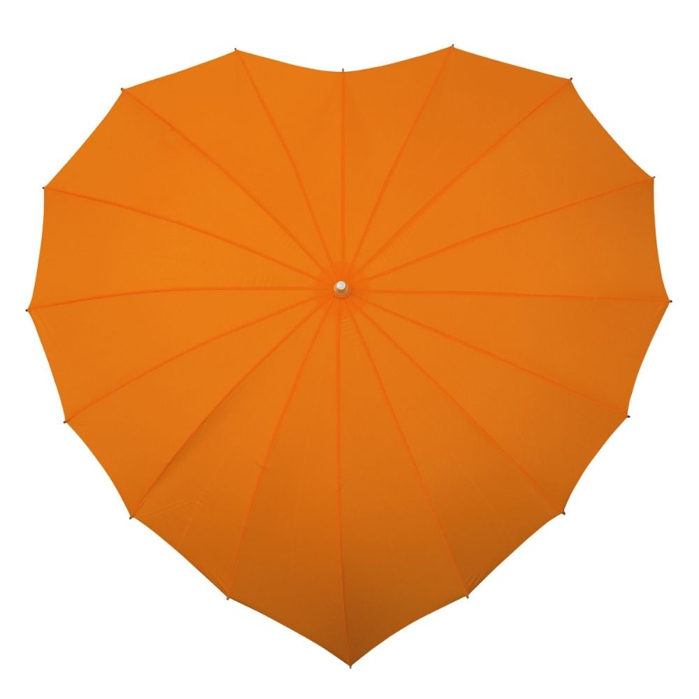 Orange Heart Umbrella by Impliva Top View
