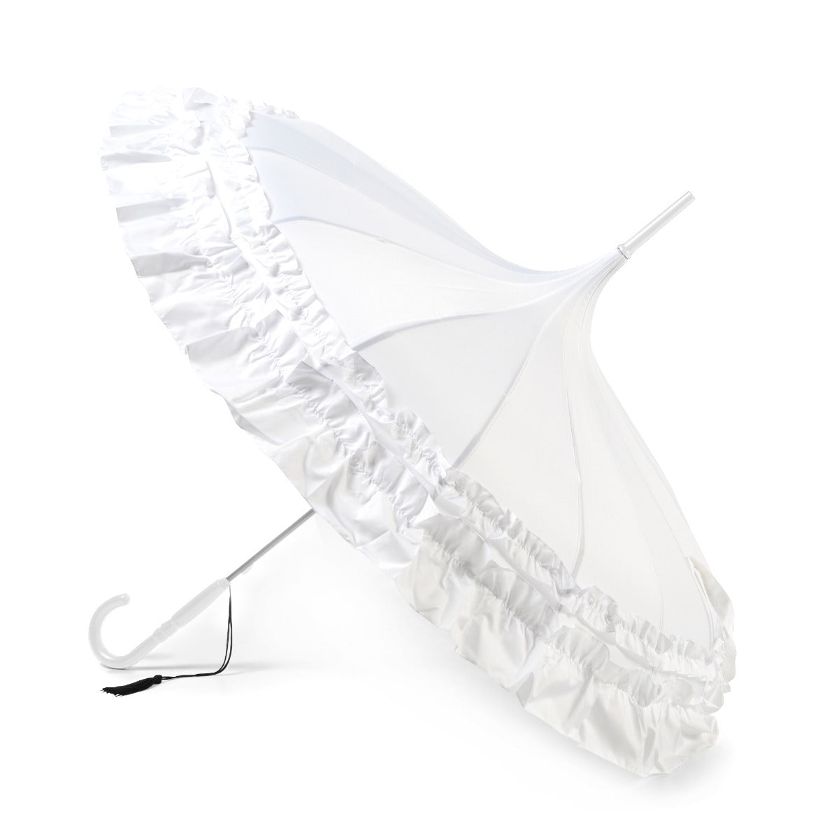 Classic White Wedding Frilled Pagoda Umbrella - Jolly Brolly – Jollybrolly