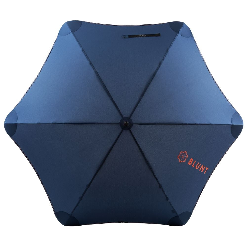 Navy & Orange Sport Windproof Umbrella Top View