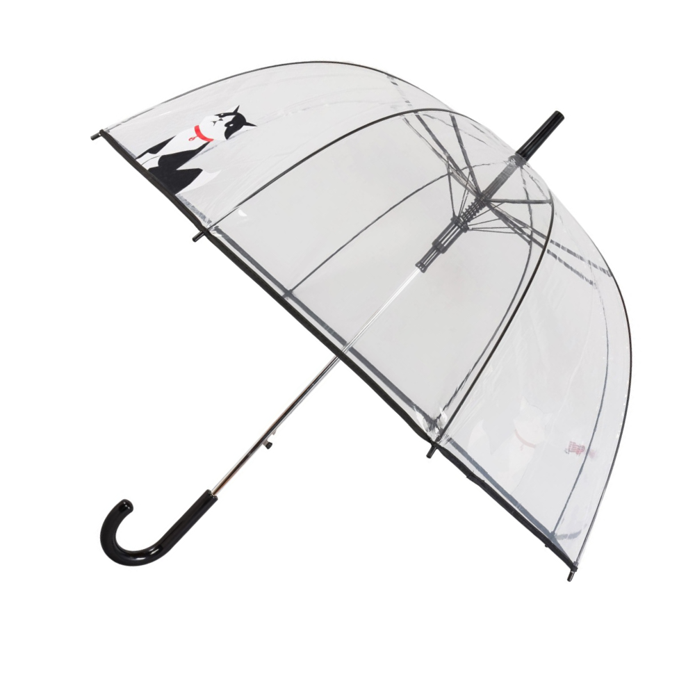 Black Cat Clear Dome Umbrella Side Canopy