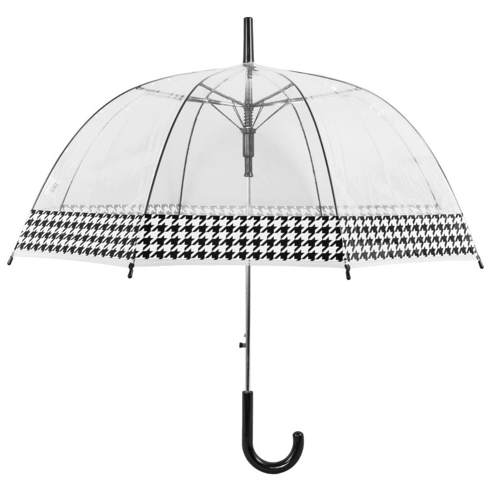 Dogtooth Border Clear Dome Umbrella  Front View