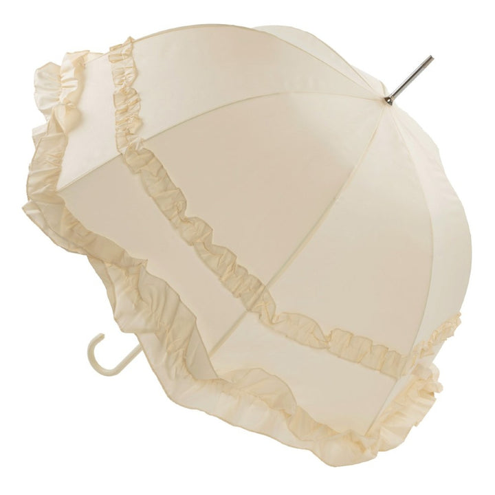 Large Double Frilled Ivory Wedding Umbrella Top Canopy