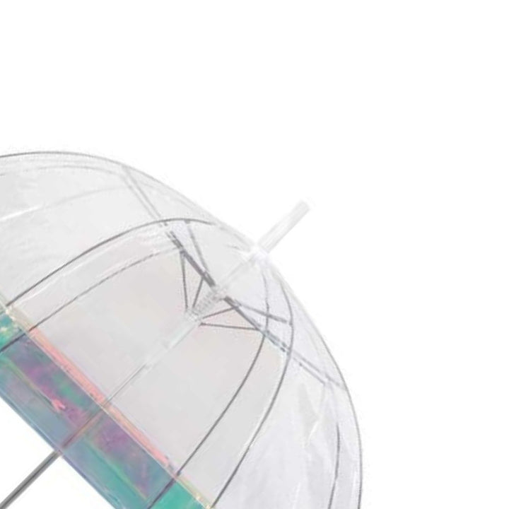 Iridescent Border Clear Dome Umbrella Tip