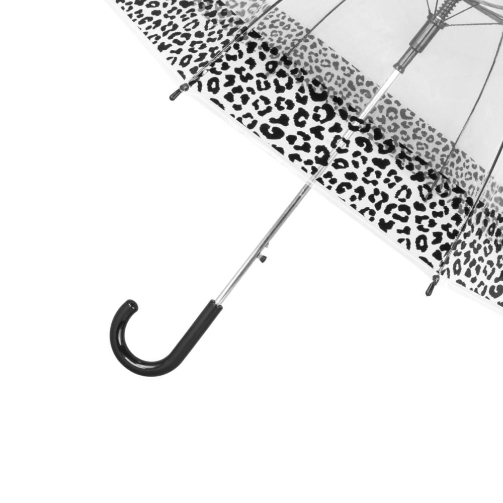 Leopard Border Clear Dome Umbrella Handle